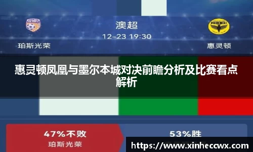 惠灵顿凤凰与墨尔本城对决前瞻分析及比赛看点解析